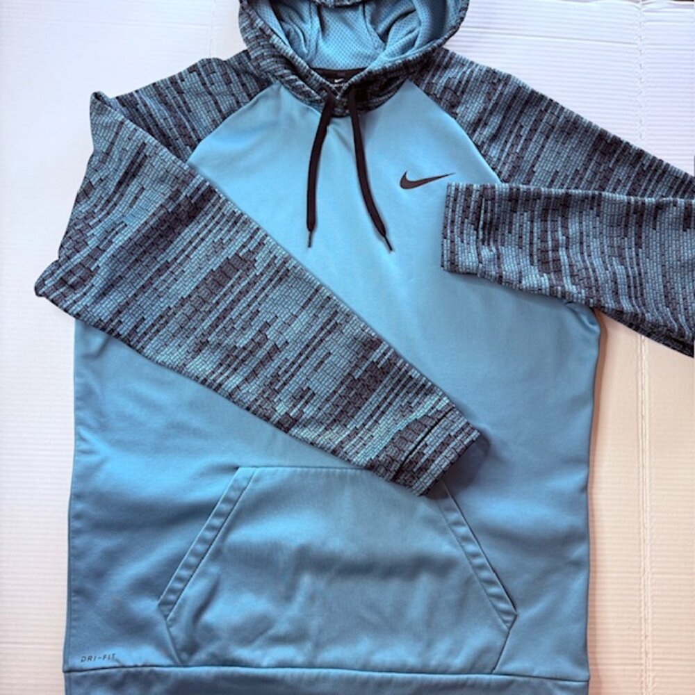 Nike Dri-FIT Fleece Pullover Hoodie Blue Pockets Men's Size XXLT - Picture 2 of 9